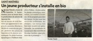 Article le jardin albert jeune producteur installe en bio